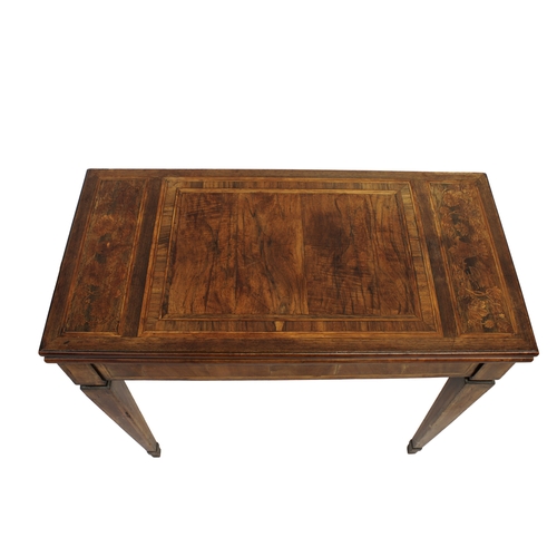 189 - An Italian rosewood and marquetry inlaid tea tablethe hinged swivel action top etc...