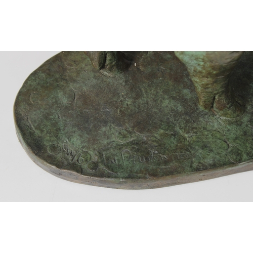 19 - William Newton (20th century) - A limited edition bronze study of a large Black Breeding Sowgreen pa... 