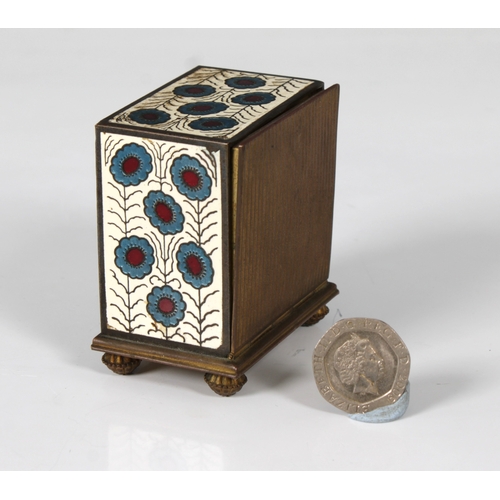 265 - Zenith 8-Day Cloisonne Miniature Clocksquare case with floral design, the face marked "Zenith 8... 