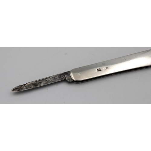 281 - A Victorian silver combined letter opener/penknifeSampson Mordan, London, 1882, of simple plain form... 