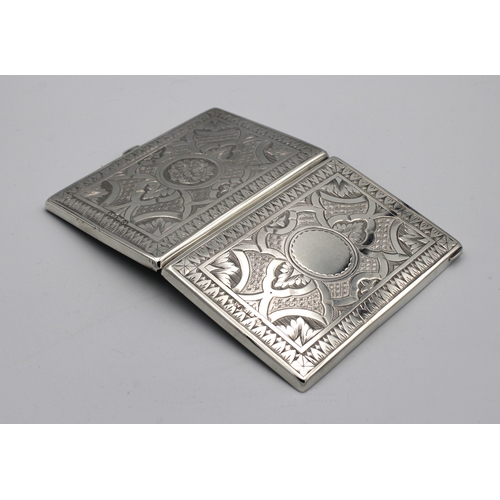 291 - A Victorian silver side opening card caseGeorge Unite, Birmingham, 1870, of rectangular form with st... 