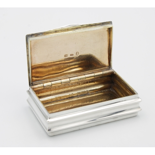 295 - A George III silver snuff boxMathew Linwood, Birmingham, 1812, of rectangular form with concave ribb... 