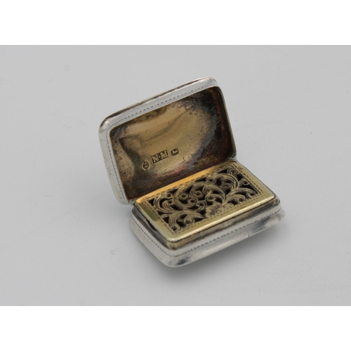 301 - A William IV / Victorian silver vinaigretteNathaniel Mills, Birmingham, 1838, of rounded rectangular... 