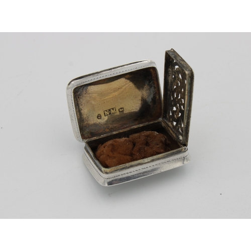 301 - A William IV / Victorian silver vinaigretteNathaniel Mills, Birmingham, 1838, of rounded rectangular... 