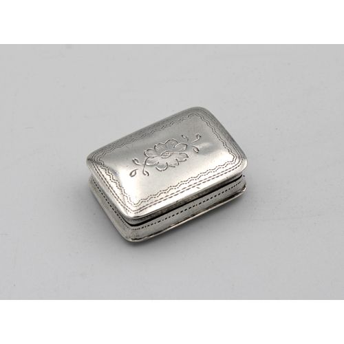 301 - A William IV / Victorian silver vinaigretteNathaniel Mills, Birmingham, 1838, of rounded rectangular... 