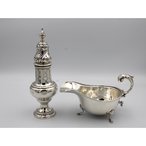 310 - A silver sugar castorJay, Richard Attenborough Co Ltd, Chester, 1913, of baluster form with ornate r... 