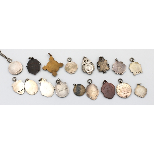 350 - A collection of various Channel Islands silver sporting medalsvarying sports and dates, five with ap... 