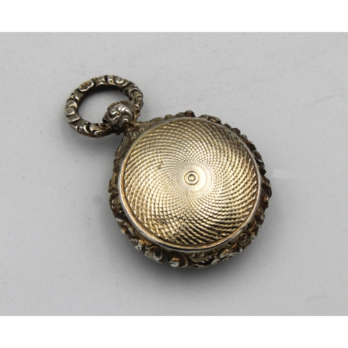 378 - A George IV silver gilt pendent vinaigretteNathaniel Mills, Birmingham, 1829, of circular form with ... 