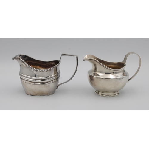 404 - A Georgian silver cream jugengraved initials, London, 1811, makers mark rubbed, 13.2 x 7.5cm high, t... 