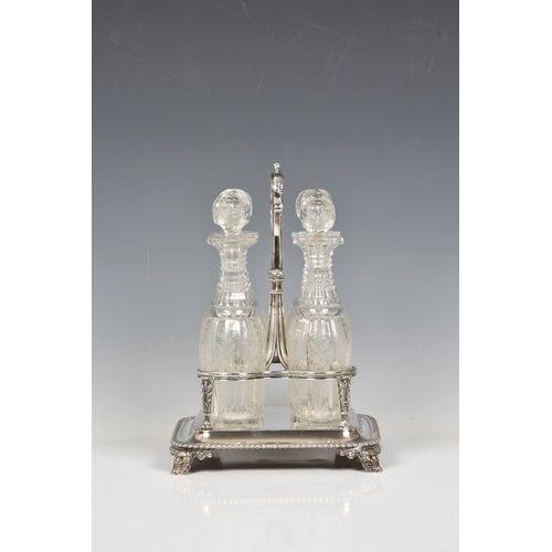 480 - An early Victorian silver decanter standMary Sibley & Richard Sibley II, London, 1838, of shaped squ... 