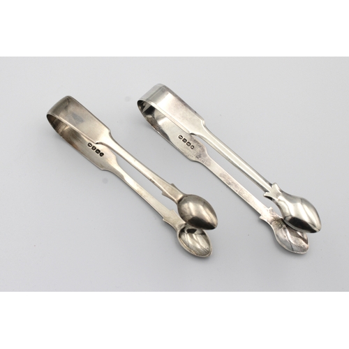 483 - Two pairs of silver sugar tongsto include pair of George III silver fiddle pattern sugar tongs, Will... 