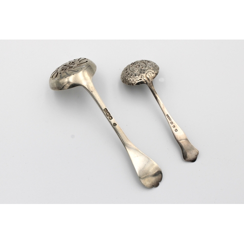 485 - Two silver sifter spoons, to include a Victorian fancy silver sifter spoonCornelius Desormeaux Saund... 