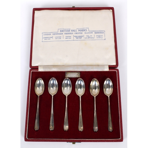 522 - An unusual presentation set of six silver tea spoons celebrating "British Hall Marks"each ... 