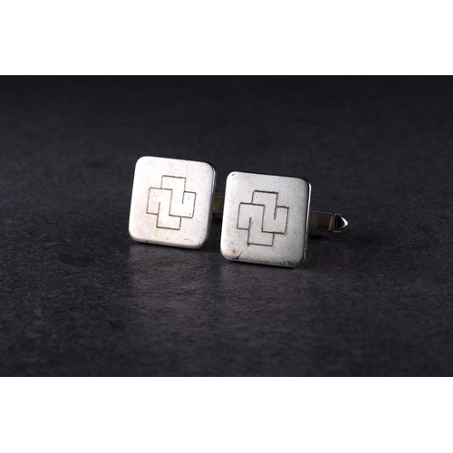 642 - A pair of silver Cuff Links exclusively handcrafted for Credit Suisse by Bruce Russell Guernsey, box... 