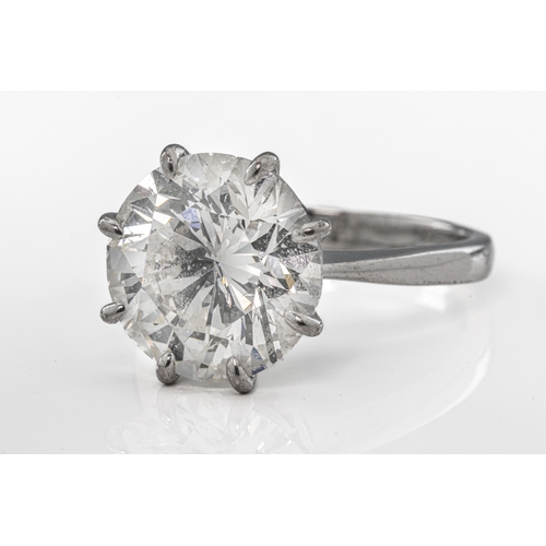 665 - An impressive 18ct white gold natural solitaire diamond ringeight-claw setting, EGL certificate stat... 