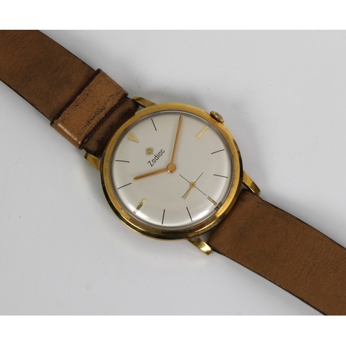 730 - A Zodiac gentleman?s wristwatch with original leather strap.