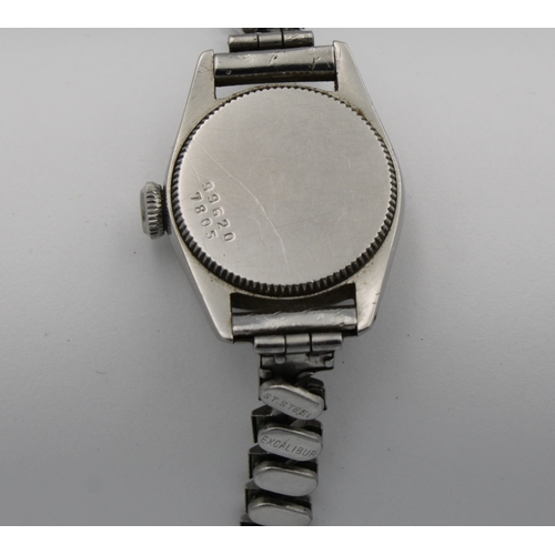 734 - A ladies Tudor Oyster steel wristwatchhaving Arabic numerals and sweeping second hand with expandabl... 