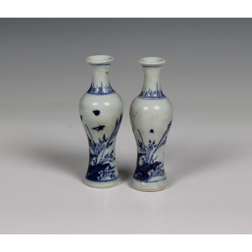 818 - Two Chinese porcelain miniature baluster vases from The Hatcher Collectionmid-17th century, both pai... 