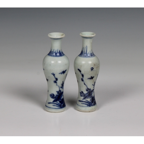 818 - Two Chinese porcelain miniature baluster vases from The Hatcher Collectionmid-17th century, both pai... 