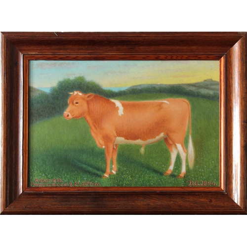 837 - Denys Corbet (Guernsey, 1826-1910)Study of a prize Guernsey Bull, initialed and dated 1894 lower rig... 