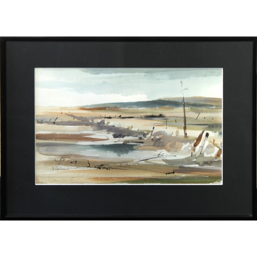 851 - Stuart Atkinson (British, b.1940)'Low Tide', signed lower left, watercolour, 26cm x 40cm together wi... 