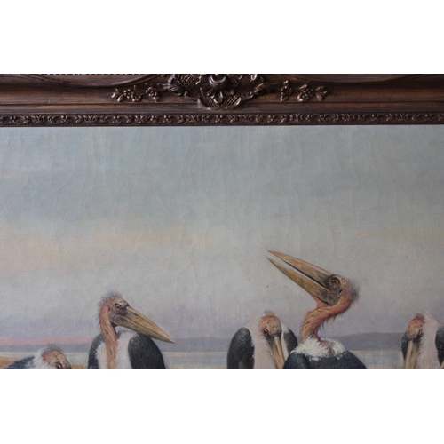 890 - Henry Stacy-Marks RA (1829-1898)Marabou Storks in an extensive landscape, signed and dated 1878, oil... 