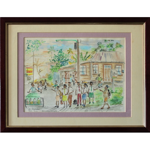 933 - Dee Chandler (Barbados, late 20th century)Four Barbados scenes, ink & watercolour, signed, inscribed... 