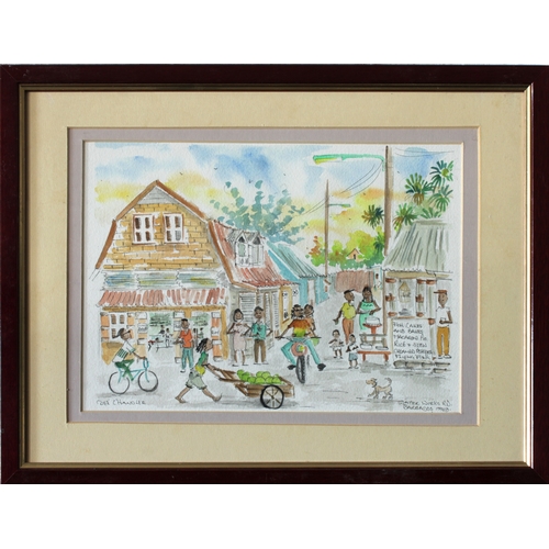 933 - Dee Chandler (Barbados, late 20th century)Four Barbados scenes, ink & watercolour, signed, inscribed... 