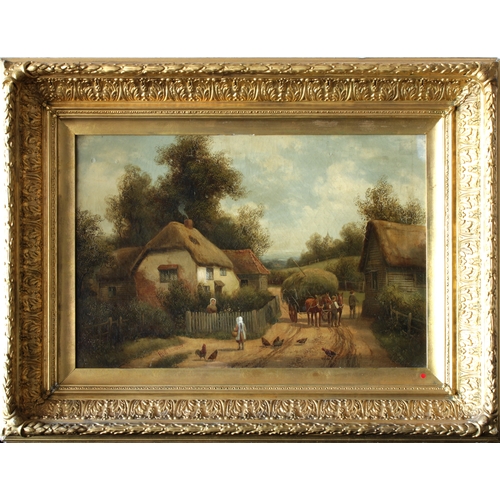 943 - H.B. Wilcocks (British, late 19th century)Pair of Farmyard Scenes oil on canvas, both signed, French... 