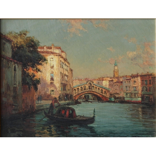 960 - Noel Georges Bouvard (French, 1912-1975)A pair of Venetian scenes, The Rialto Bridge and Venetian Ca... 