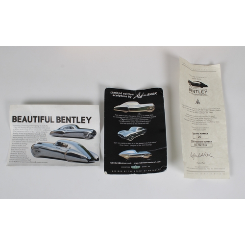 1065 - Bentley R-Type Continental sculpture by Robin Barkcast in solid marine grade aluminium (LM6) and pol... 