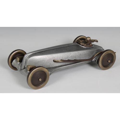 1087 - Scott Nelles (American, 20th & 21st century)Land Speed Racer, sand cast in aluminium and bronze, pro... 