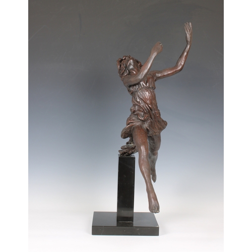 1095 - Enzo Plazzotta (Italian, 1921-1981)"Isadora Duncan", bronze on an integral polished black ... 