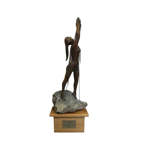 1097 - John Skelton MBE, FRBS (Scottish, 1923-1999)"Andromeda", patinated bronze draped with chai... 