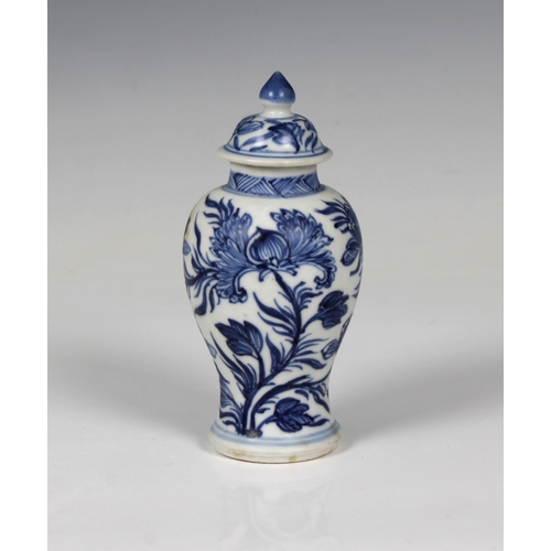 829 - A Chinese Ming dynasty porcelain blue and white vase from the wreck of the Vung Taua Chinese junk th... 