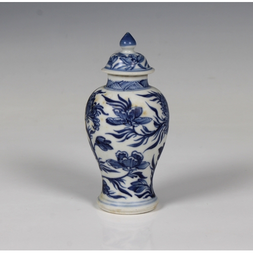 829 - A Chinese Ming dynasty porcelain blue and white vase from the wreck of the Vung Taua Chinese junk th... 