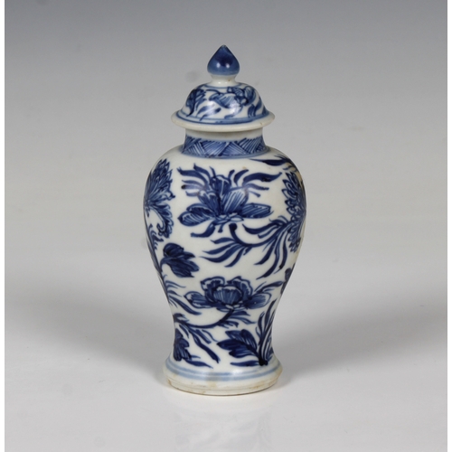 829 - A Chinese Ming dynasty porcelain blue and white vase from the wreck of the Vung Taua Chinese junk th... 