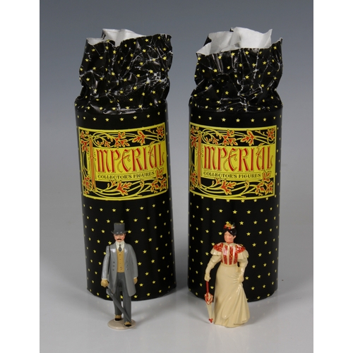 2500 - Two Imperial Collector's, New Zealand, hand painted lead figures, of an elegantly dressed lady and g... 