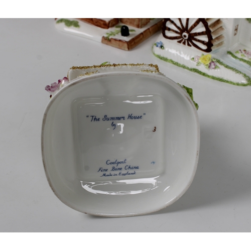 2019 - Coalport - A collection of eighteen fine bone china model houses and a pastille burners, of varying ... 