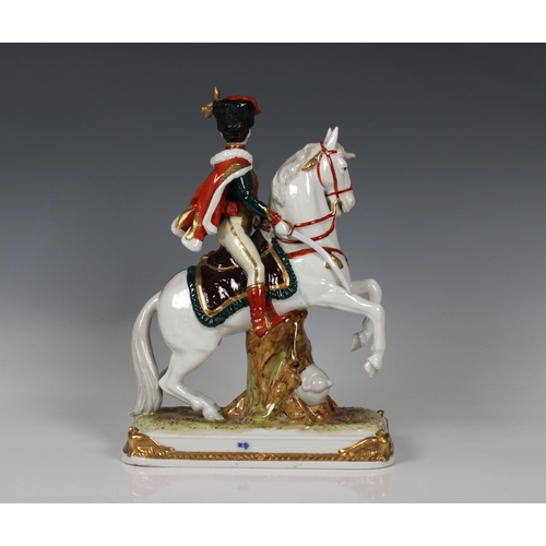 2027 - An Italian Capodimonte porcelain military figure of Prince Eugene de Beauharnais, inscribed "Le... 