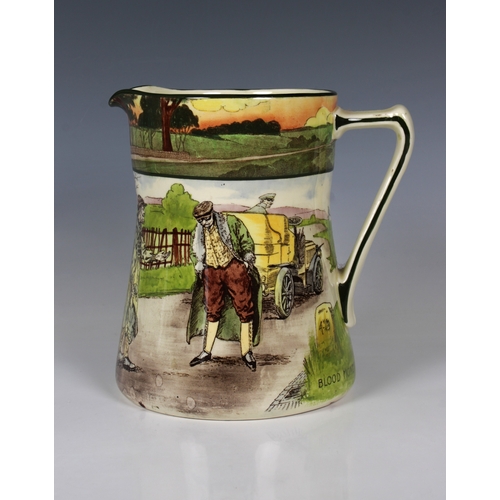 2037 - A Royal Doulton motoring "Series Ware" ceramic jug titled "Blood Money", 1905-19... 