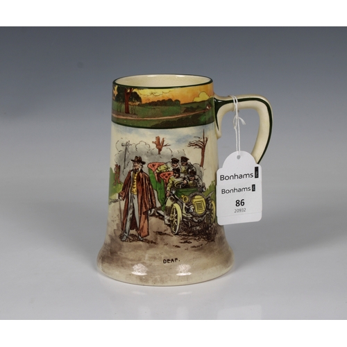 2040 - A Royal Doulton motoring "Series Ware" ceramic tankard titled "Deaf", 1905-1928,... 