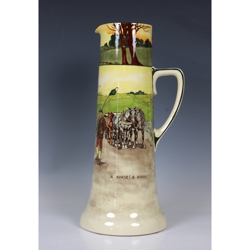 2042 - A Royal Doulton motoring "Series Ware" ceramic jug titled "A Horse a Horse", 190... 