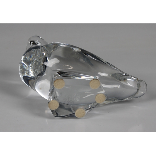 2128 - A La-tour D'argent Baccarat crystal figure of a duck, L. 14cm, H. 12cm.,