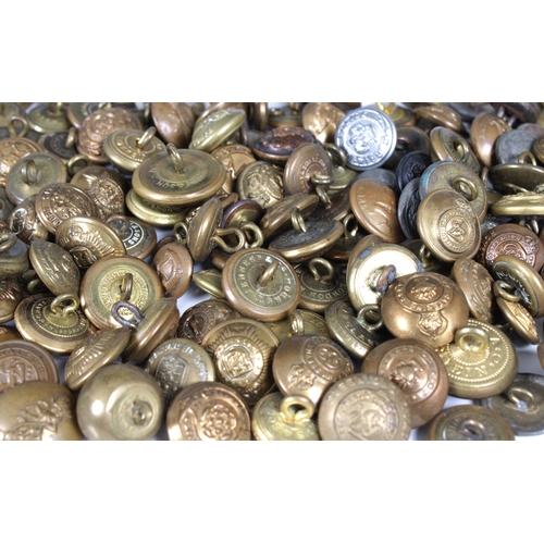 2160 - A large collection of various brass military small buttons, to include The Royal Sussex; Kings Own S... 