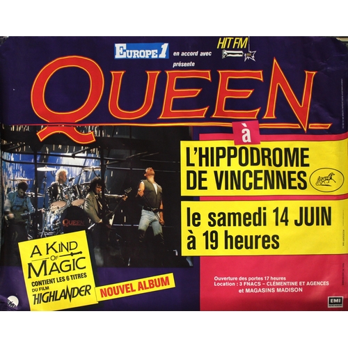 2223 - A French 'EMI' 1986 QUEEN concert poster - A Kind of Magic, L'HIPPODROME DE VINCENNES, 14-6-1986, 11... 