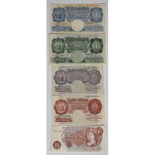 2290 - British Banknotes -Bank of England -  Britannia issues etc, to include Ten Shillings, Peppiatt, seri... 