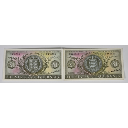 2292 - British Banknotes - The States of Guernsey ?1 (2), (1969-75) Signatory W. C. Bull, serial numbers H4... 