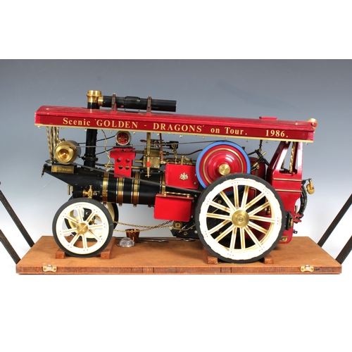 2319 - A working steam model traction engine by Markie Precision, "Scenic" ref No. AR1841, red/ma... 