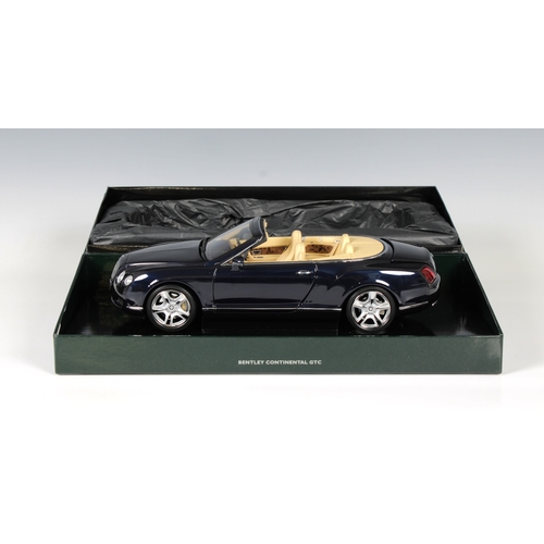 2323 - Minichamps 1/18 Scale Diecast  Bentley Continental GTC Dark Sapphire, boxed.